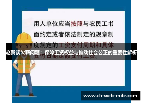 赵鹏谈欠薪问题:保障工资权益与推动社会公正的重要性解析 赵鹏谈欠薪问题:保障工资权益与推动社会公正的重要性解析