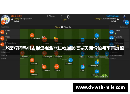 B席对阵热刺表现透视亚冠征程回暖信号关键价值与前景展望 B席对阵热刺表现透视亚冠征程回暖信号关键价值与前景展望