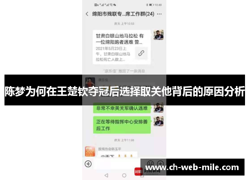 陈梦为何在王楚钦夺冠后选择取关他背后的原因分析 陈梦为何在王楚钦夺冠后选择取关他背后的原因分析